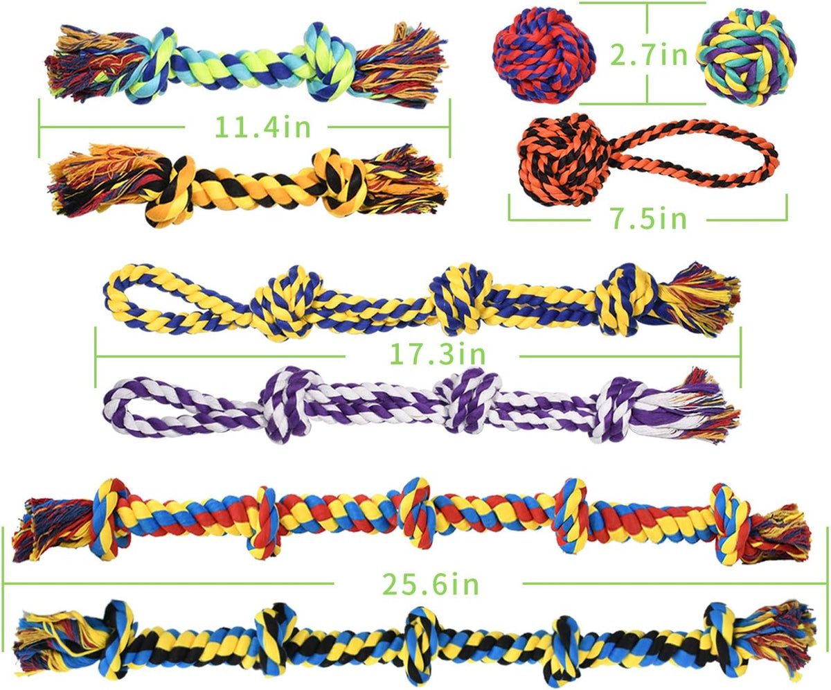 SHARLOVY Large Tough Chew Toys for Aggressive Chewers Large Breed,Heavy Duty Dental Rope Toys Kit for Medium Dogs,5 Knots Indestructible Cotton Puppy Teething Chew Tug Toy Set of 9 - Image 9