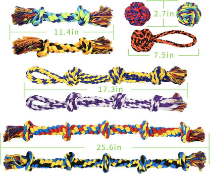 SHARLOVY Large Tough Chew Toys for Aggressive Chewers Large Breed,Heavy Duty Dental Rope Toys Kit for Medium Dogs,5 Knots Indestructible Cotton Puppy Teething Chew Tug Toy Set of 9 - Image 9