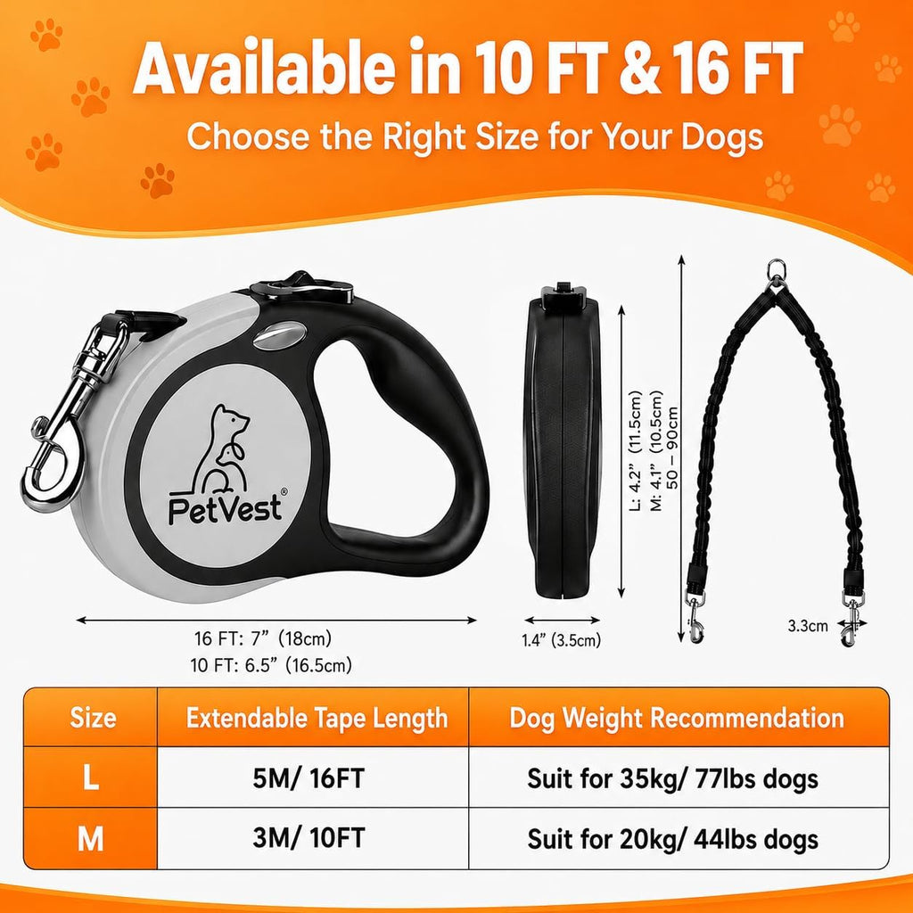Close up of PetVest dual leash handle and brake buttons
