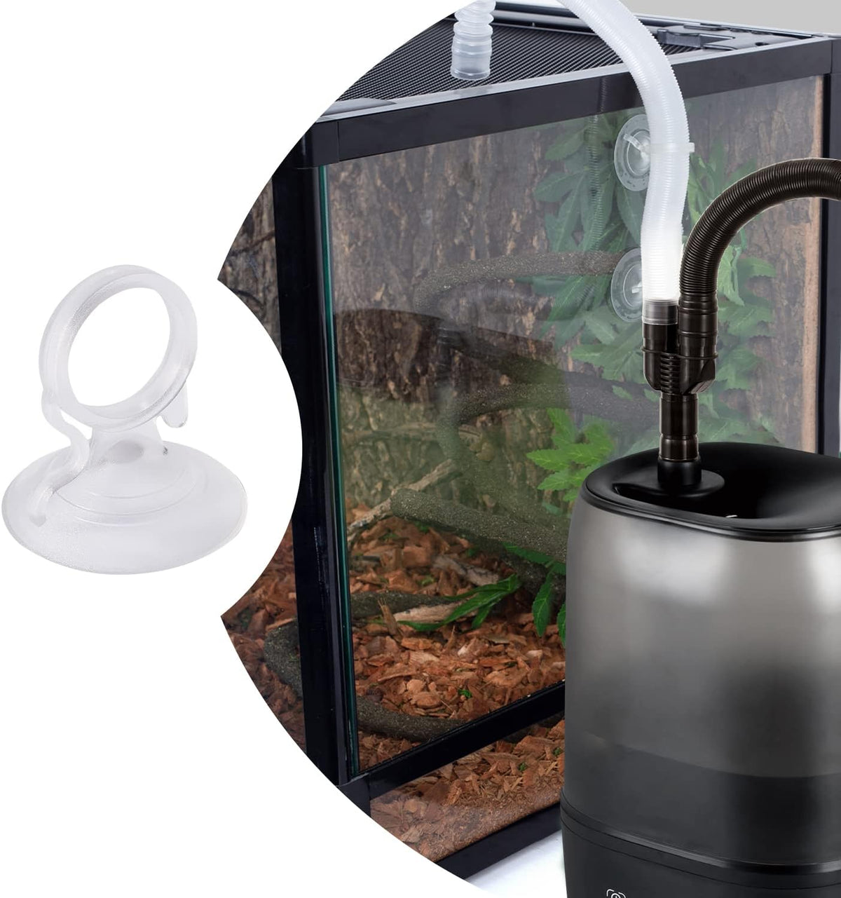 REPTI ZOO terrarium humidifier pipe anti pooling design close up