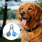 Half inch colorful pet bells showing the sturdy iron construction and individual attachment loops