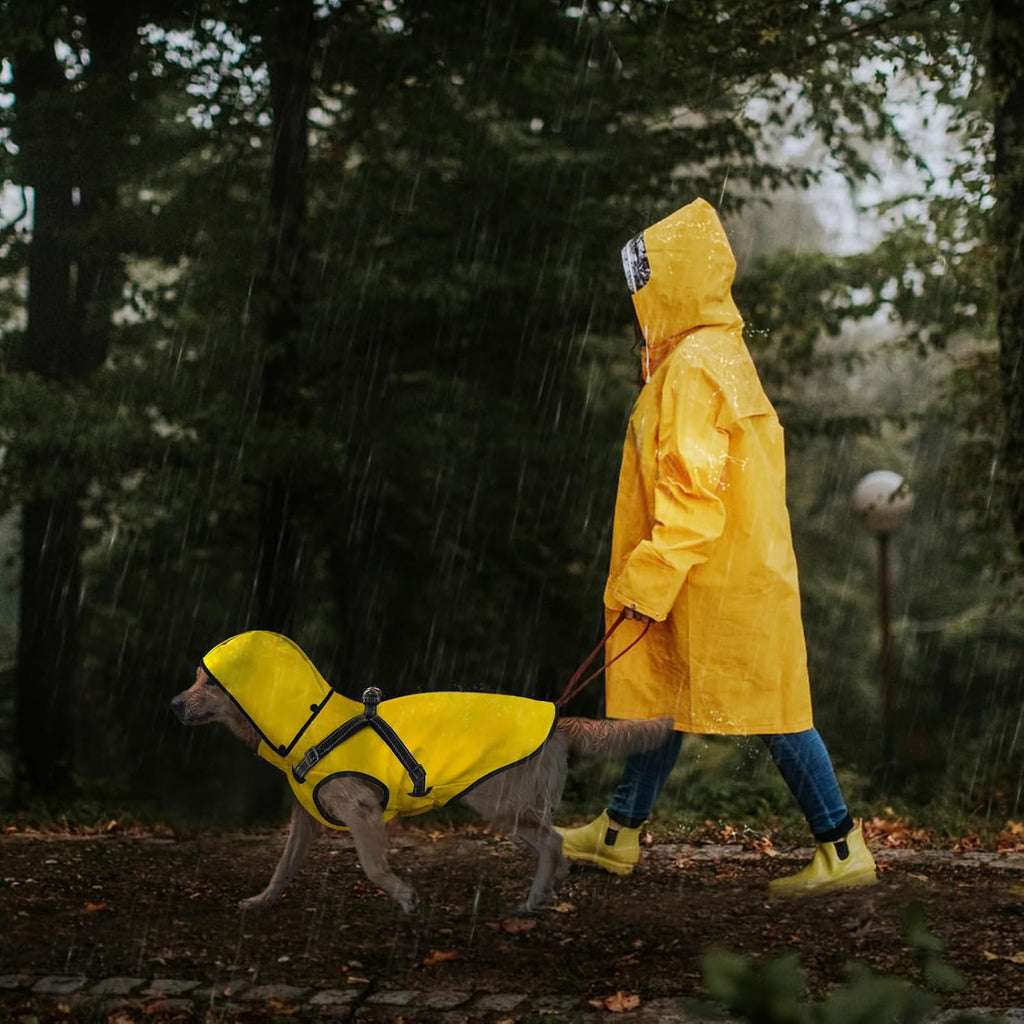 Mosucoirl reflective dog raincoat high visibility nighttime safety walk