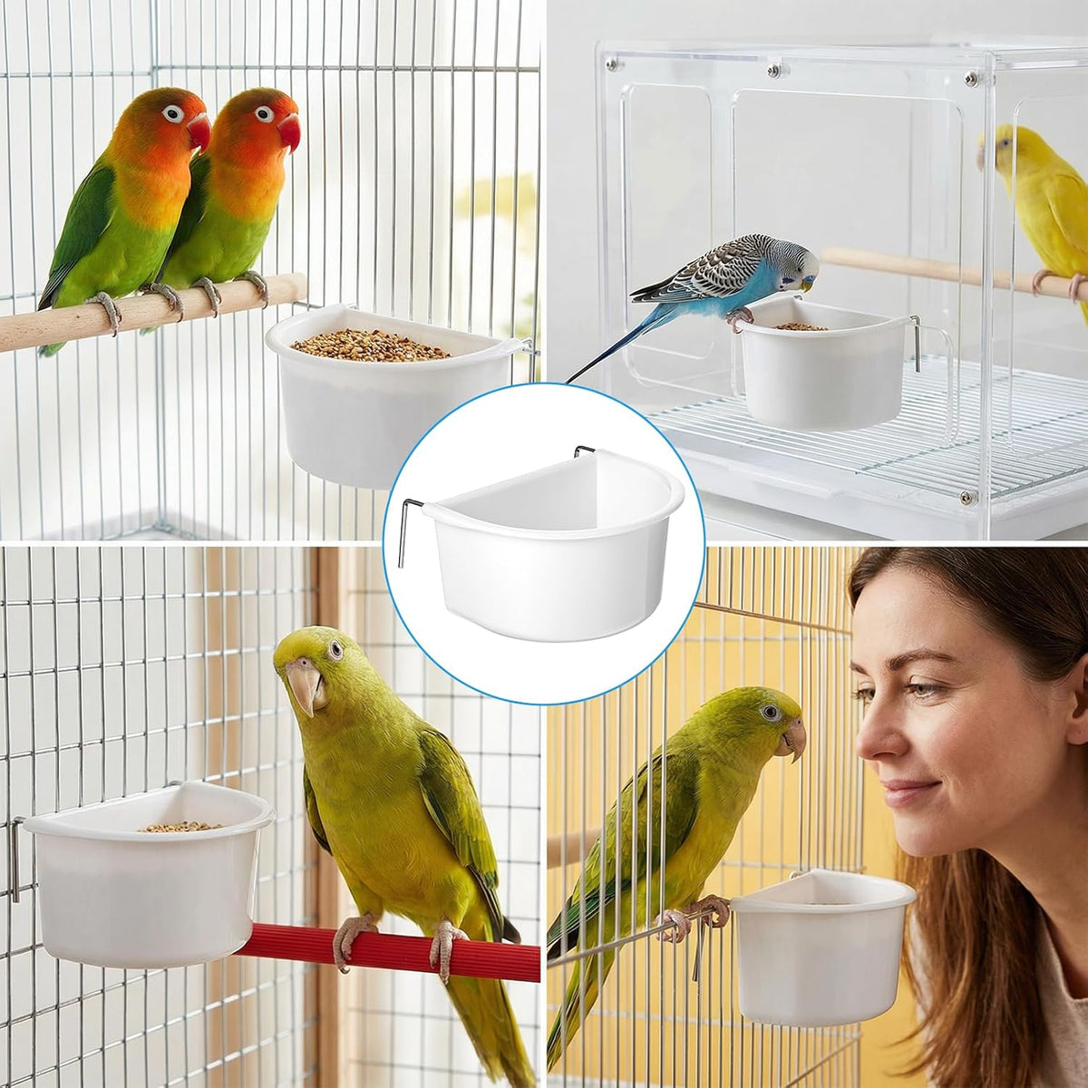 Exclaith durable bird bowl set for small birds
