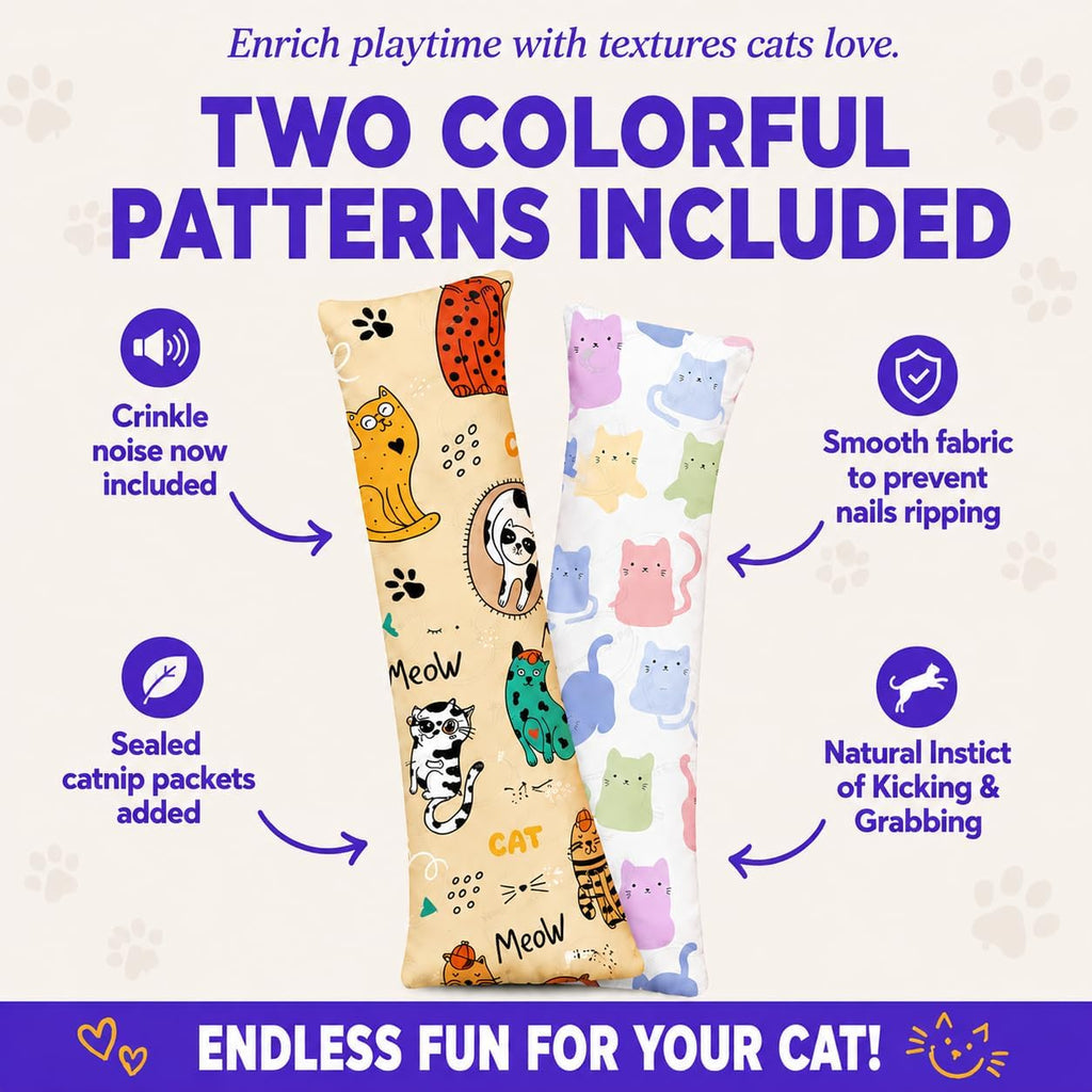 Interactive cotton cat toy with organic catnip