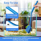 Novique aquarium brush handle showing the non-slip threaded grip and hanging hole.