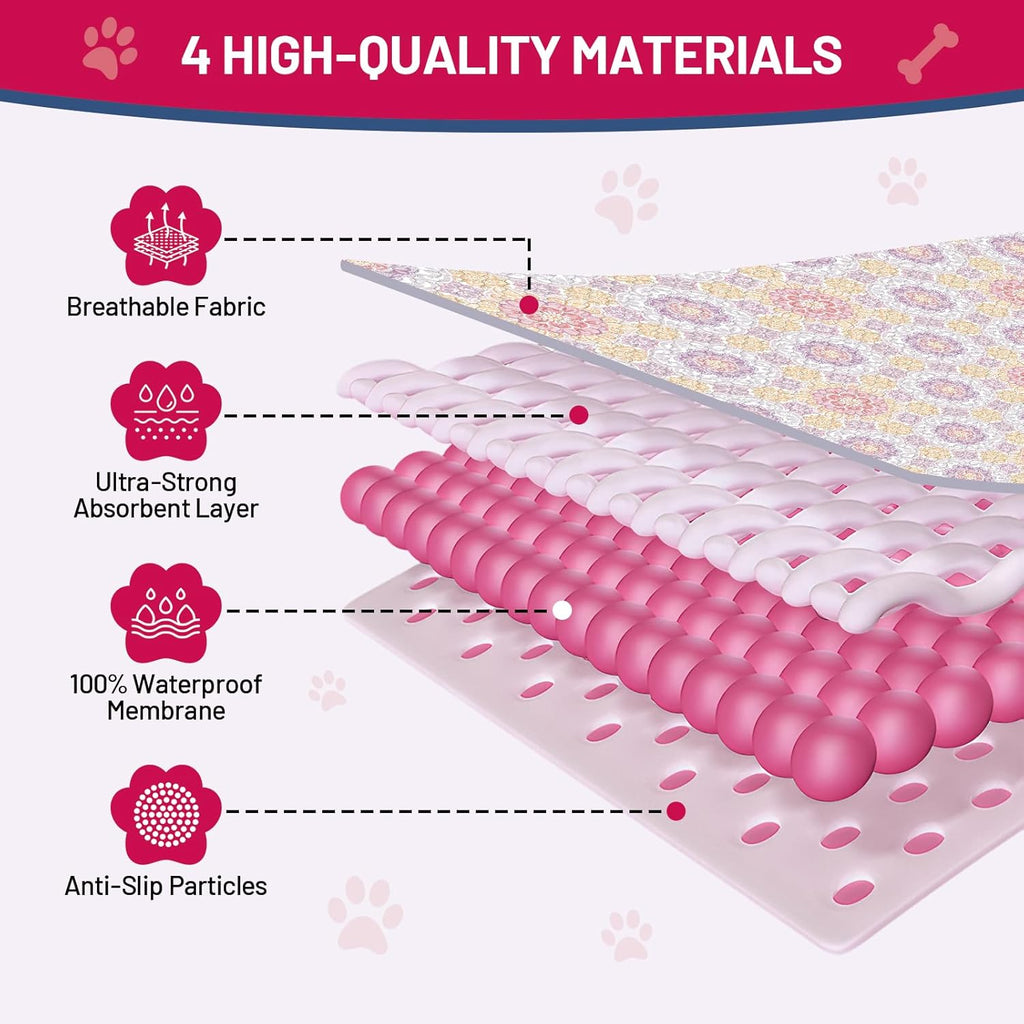 Bumubi 48x48 inch reusable puppy training mats for floor protection