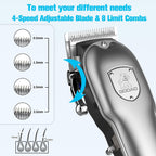 Gooad cordless pet shaver highlighting the smart digital LCD battery display.