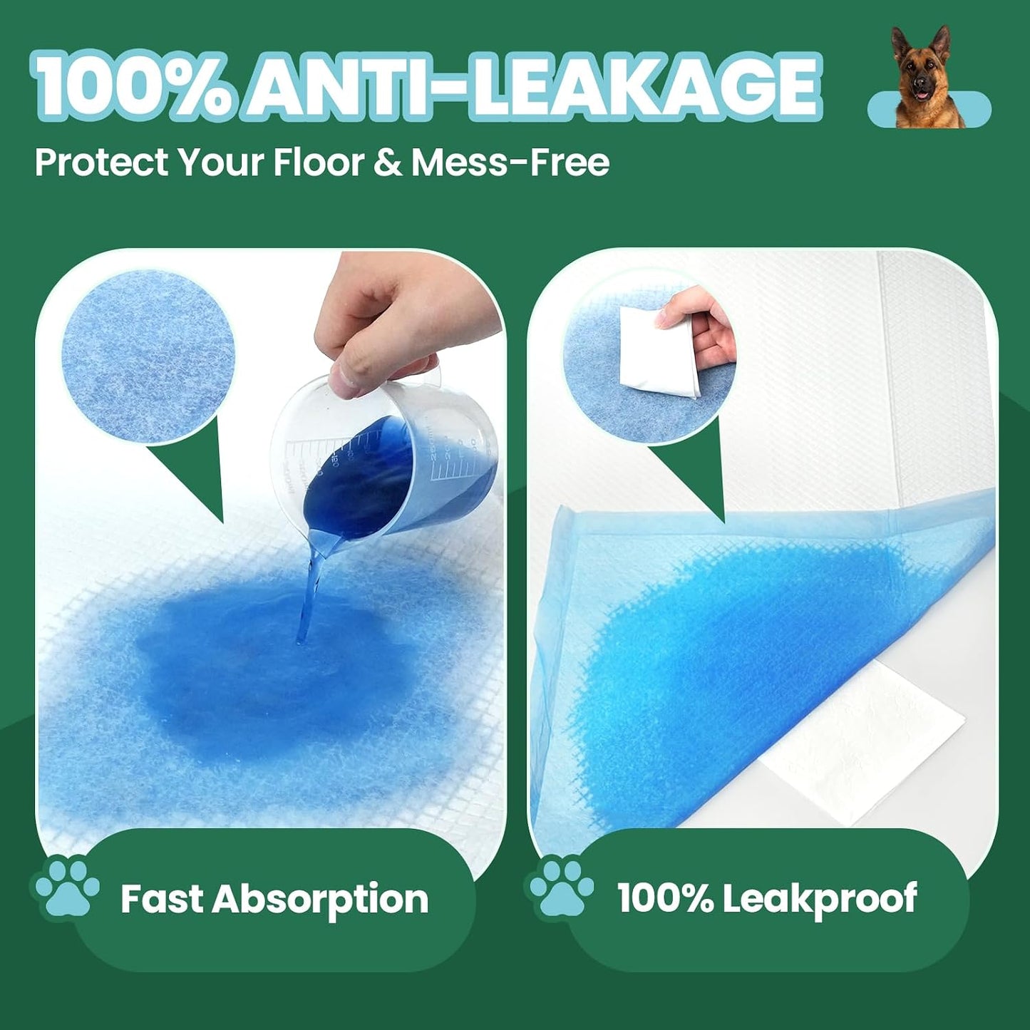 Close up view of the tear resistant fabric surface of a disposable pet pad.