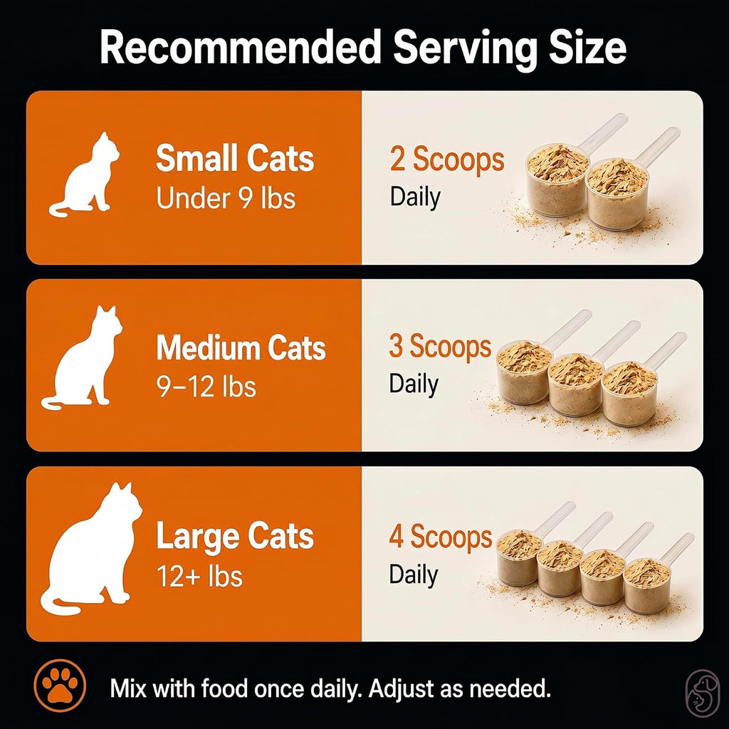 Authentic daily health supplement powder for cats of all sizes