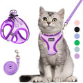Rishav Pet Care cat harness and leash set purple front view comfortable escape proof vest