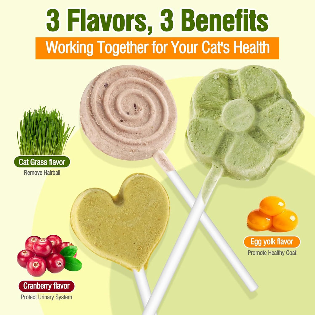 Cat eating MalsiPree freeze dried lollipop treat from hand