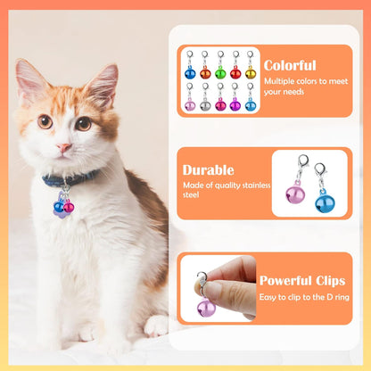 Close up of chrome plated metal jingle bells for pet tracking