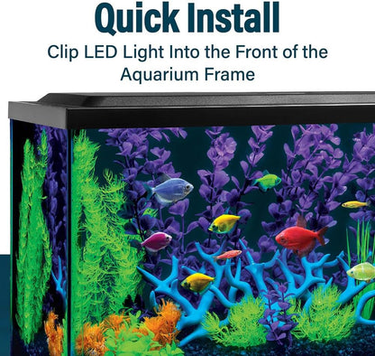 Comparison of aquarium lighting modes for GloFish