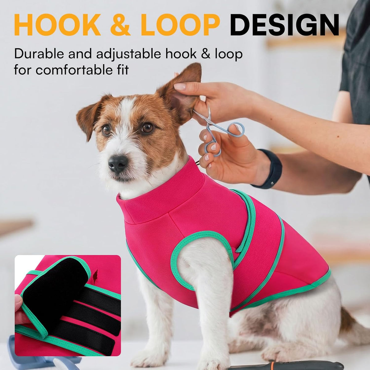 Queenmore dog thunder jacket rosered medium showing back leash hole detail