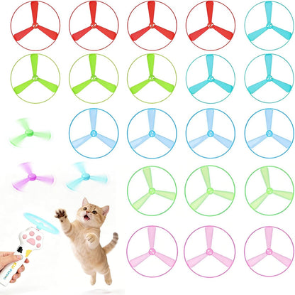 Cat Fetch Toy Launcher,Flying Disc Launcher Toy Rechargeable with 10 Flying Discs,Flying Cat Toy Disc Launcher for Kitten Dog Playing Interactive Hunting Tracking Toys for Outdoor Indoor,White - Image 10