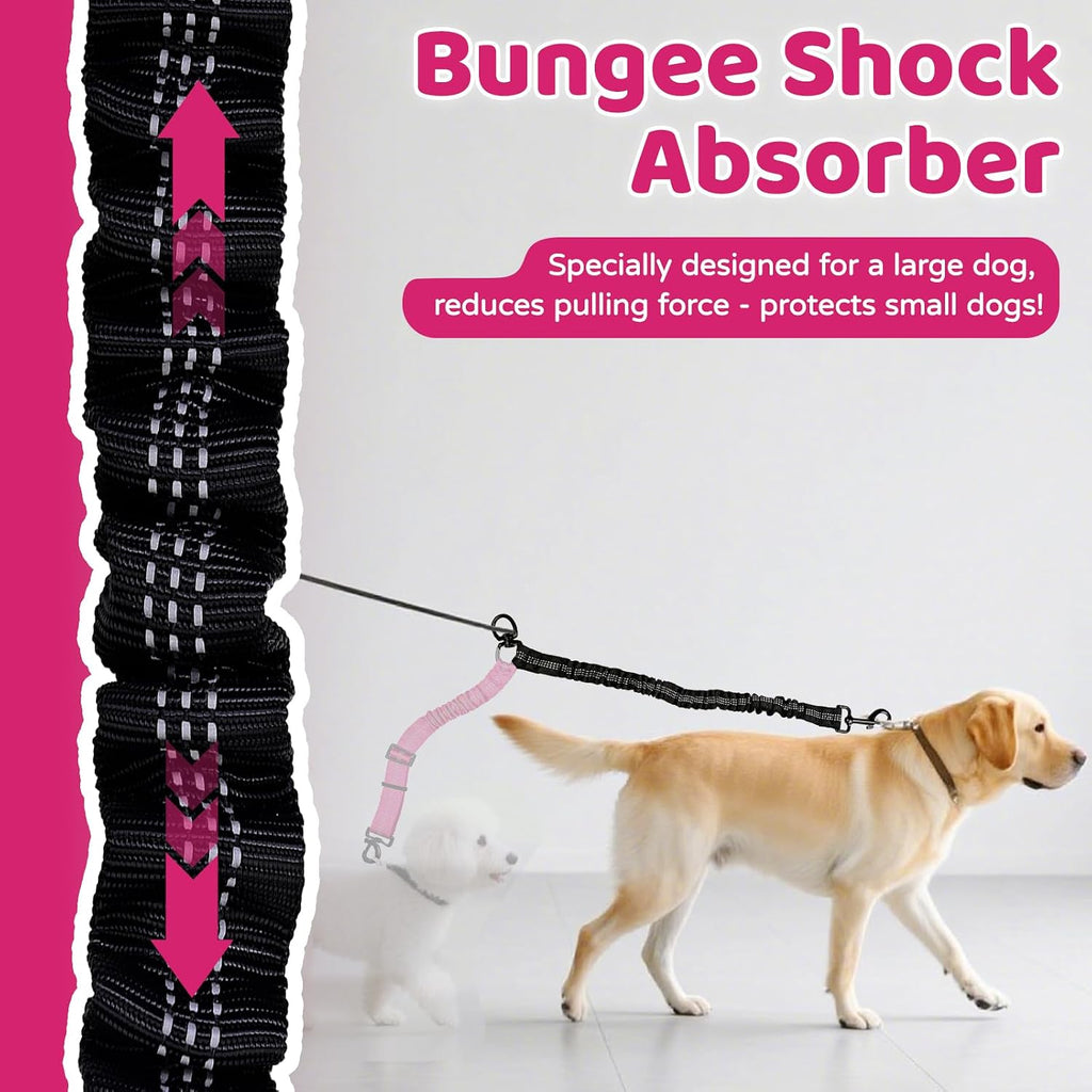 Adjustable nylon straps showing customization for small and large dogs