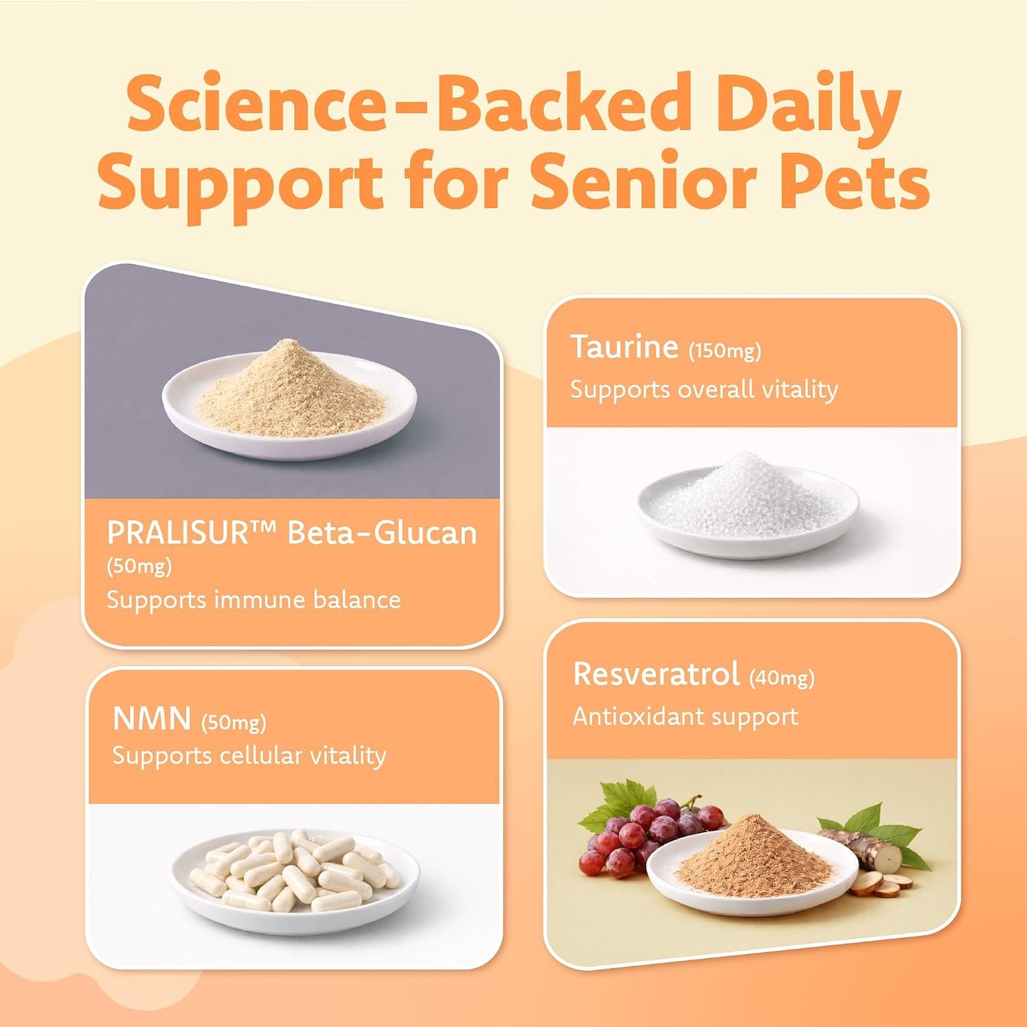 Side view of Lovita Pets Senior Wellness bottle