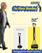 iPetba long handle claw scooper cleaning waste from a grass lawn