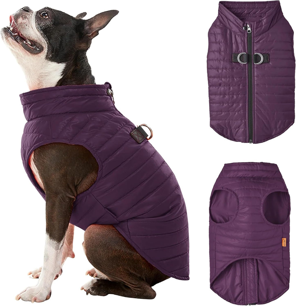 Gooby Puffer Vest - Blue, Large - Ultra Thin Zip Up Wind Breaker with Dual D Ring Leash - Water Resistant Small Dog Sweater Coat - Image 14