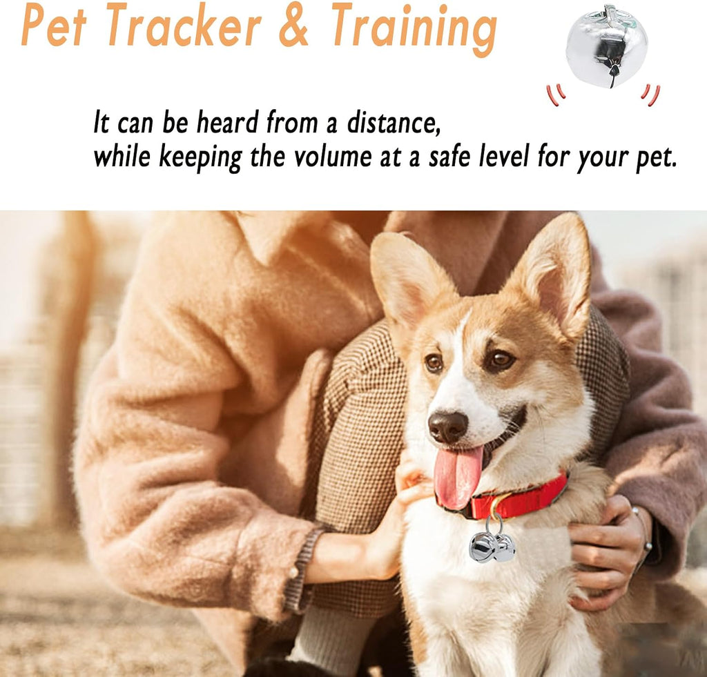Close up view of Ivia Pet silver metal training bell