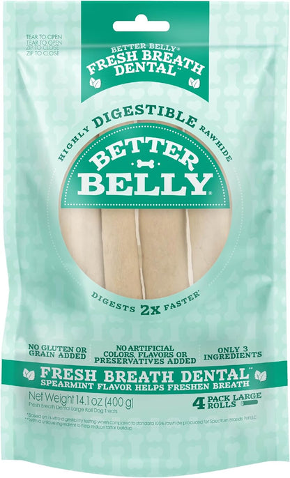 Better Belly premium grain free dental chews for dog teeth cleaning performance