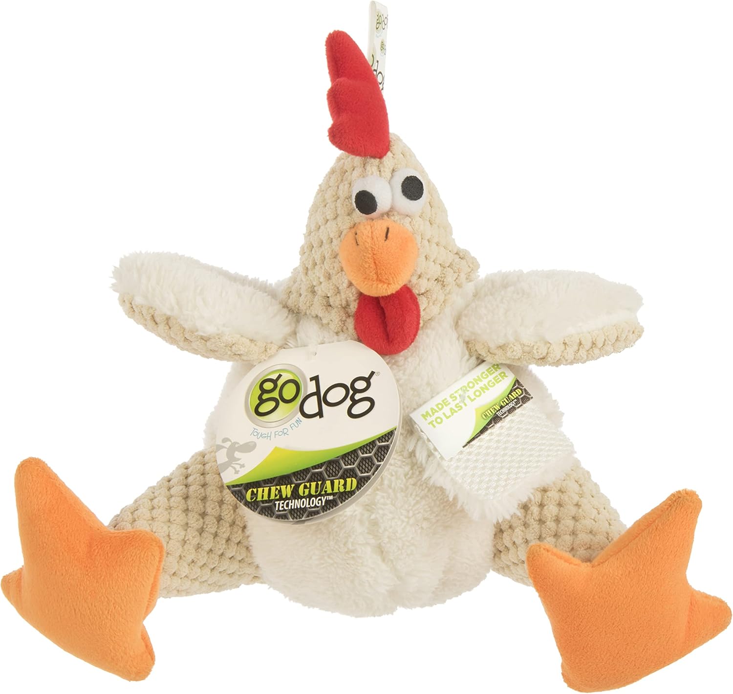 goDog Checkers White Rooster large plush toy for interactive play