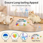 ORSDA electronic kitten toy with fluttering fabric butterfly attachment close up