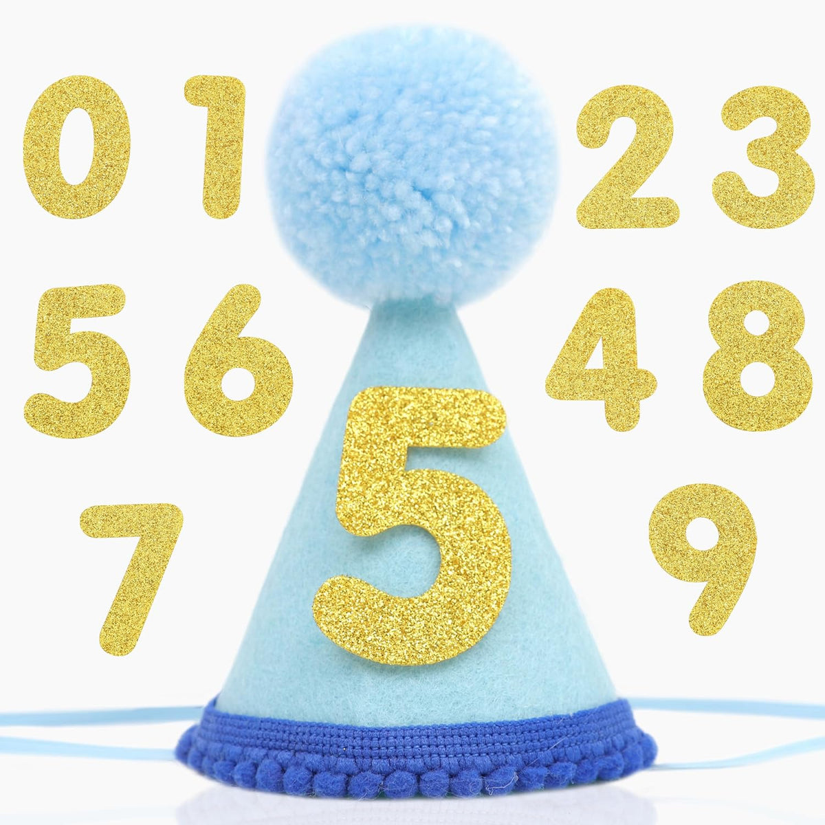 Pet Birthday Hat with Interchangeable Numbers 1-10 | Adjustable Pet Party Cone Hat for Dogs & Cats | Puppy Birthday Photo Props for 1st to 10th Birthday Celebrations (Pink Birthday Pet Hat) - Image 10