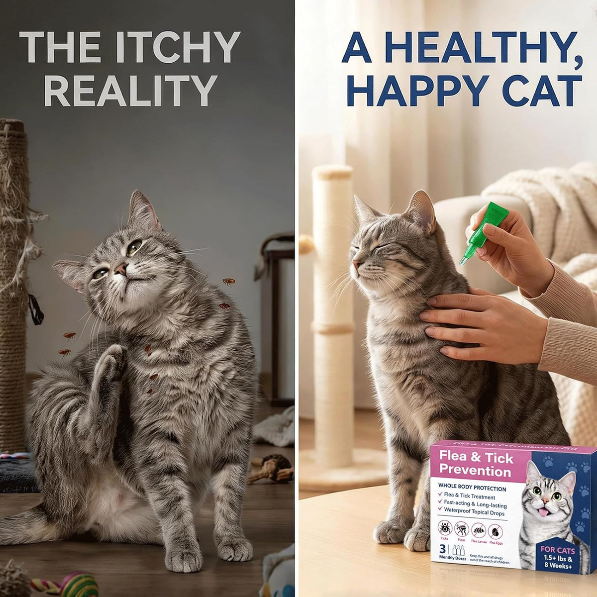Catego contact flea control for cats application tube details