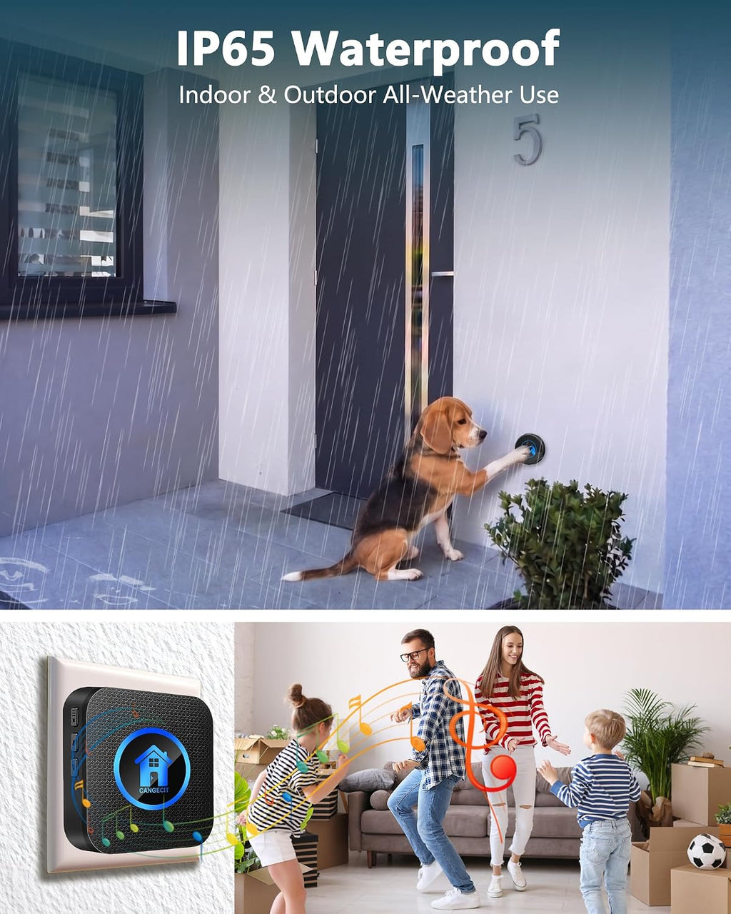 Dazfe smart dog doorbell packaging and accessories