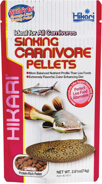 Hikari Sinking Carnivore Pellets 74g front view packaging