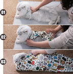 Pet restraint swaddle for medicine administration and ear cleaning for adult cats