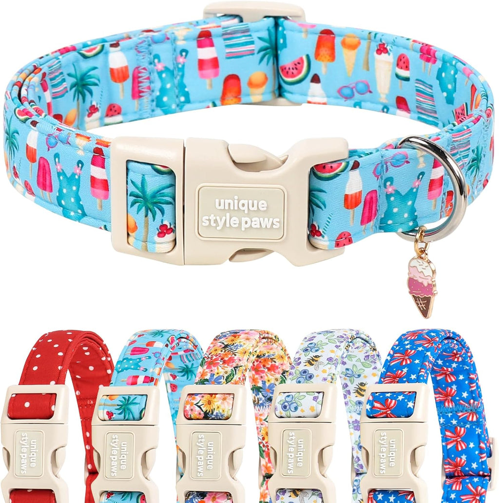 Unique Style Paws Dog Collar With Metal Buckle - Red Rose Flower Gift for Small, Medium, Large Boys Girls Dogs - Durable and Cute - Image 11