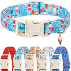 Unique Style Paws Dog Collar With Metal Buckle - Red Rose Flower Gift for Small, Medium, Large Boys Girls Dogs - Durable and Cute - Image 11