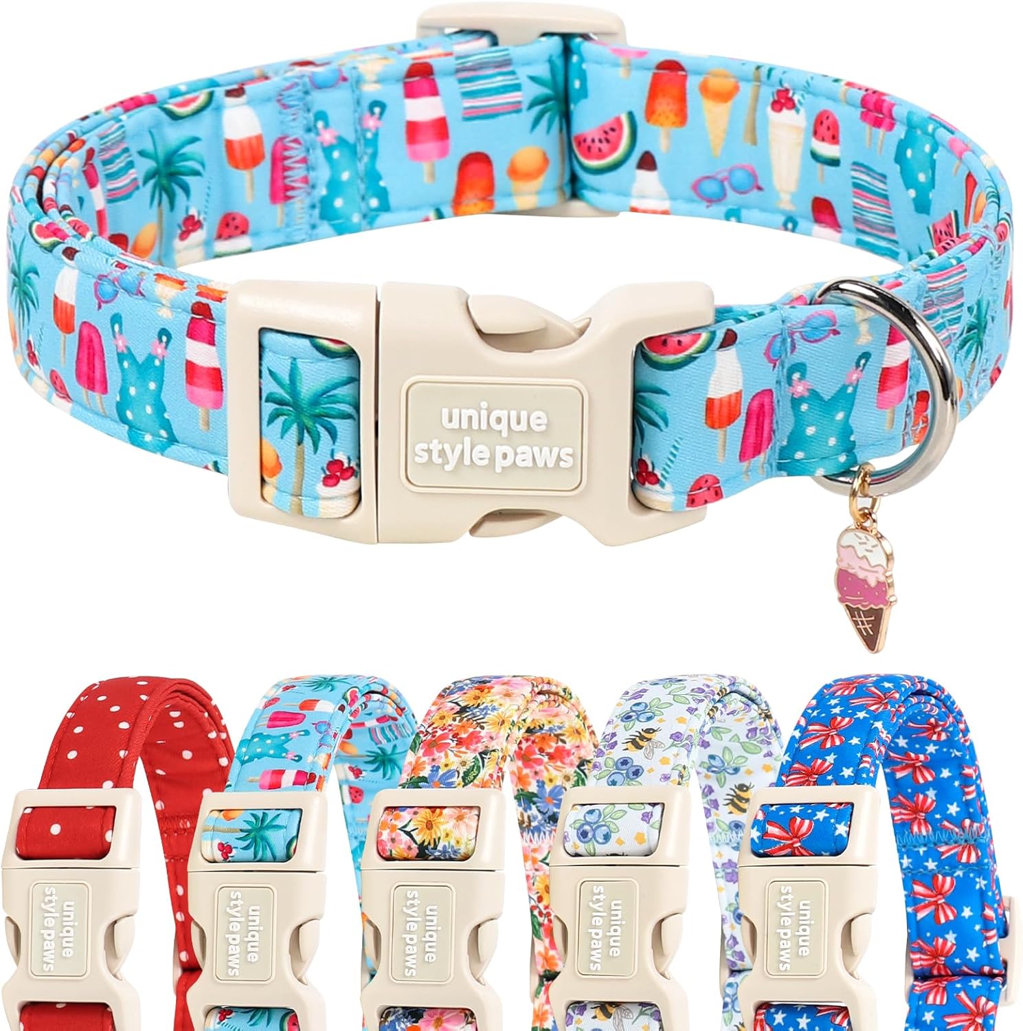 Unique Style Paws Dog Collar With Metal Buckle - Red Rose Flower Gift for Small, Medium, Large Boys Girls Dogs - Durable and Cute - Image 11
