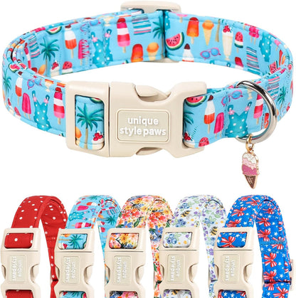 Unique Style Paws Dog Collar With Metal Buckle - Red Rose Flower Gift for Small, Medium, Large Boys Girls Dogs - Durable and Cute - Image 11