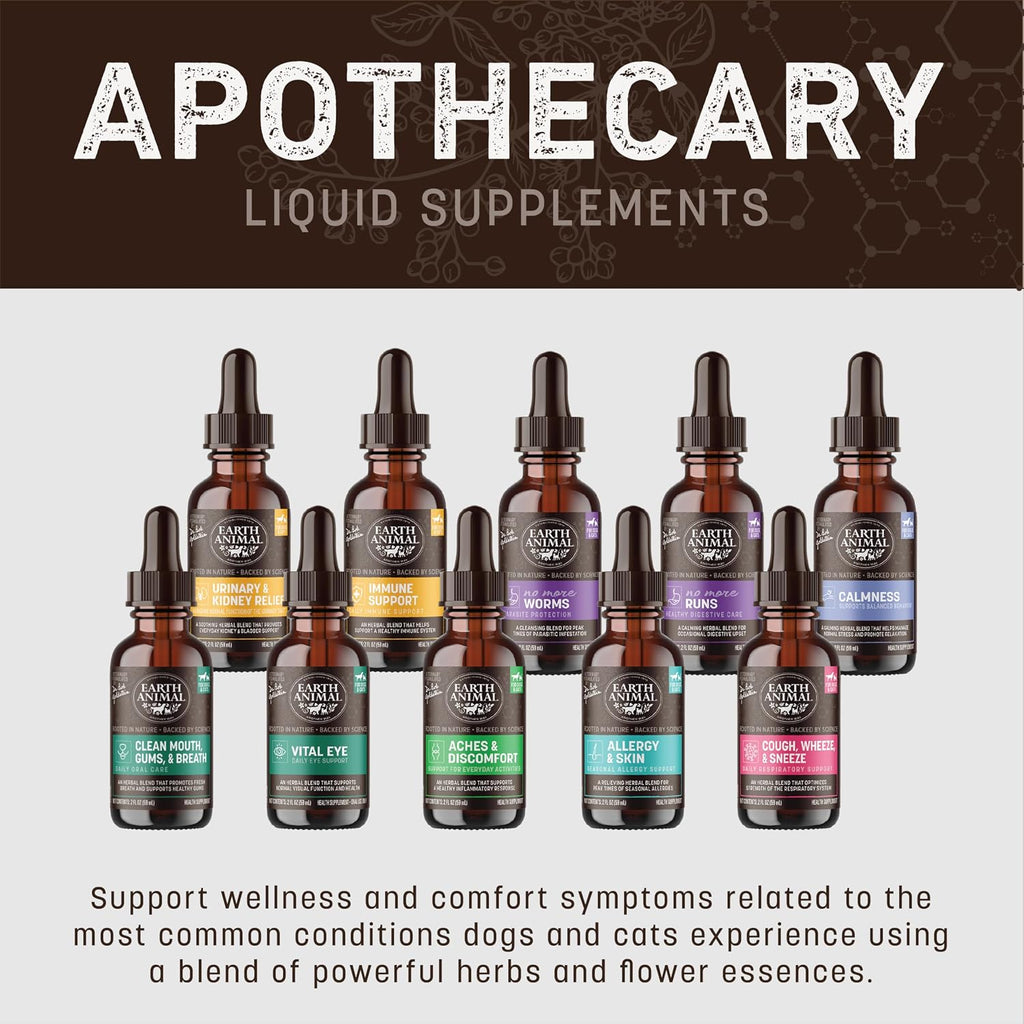 Earth Animal herbal remedy liquid supplement packaging layout