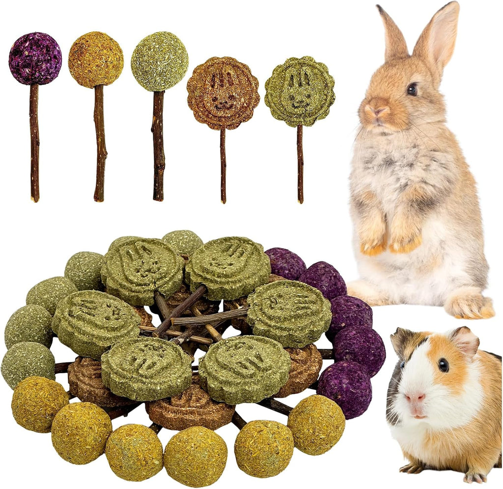 Fhiny 12 PCS Rabbit Timothy Hay Chips Toys, Natural Bunny Molar Treats with Herbal Flowers Rabbit Chew Toys for Teeth Small Animal Snacks for Rats Chinchillas Guinea Pigs Hamsters - Image 15