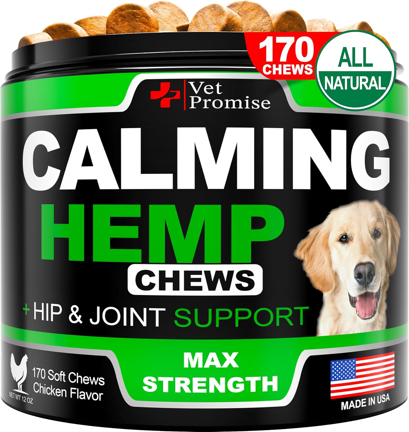Authentic USA pet care supplements showcasing natural melatonin sleep aid ingredients for dogs.