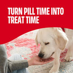 USA-imported Milk-Bone pill wraps package back showing the ingredient checklist and nutritional information.