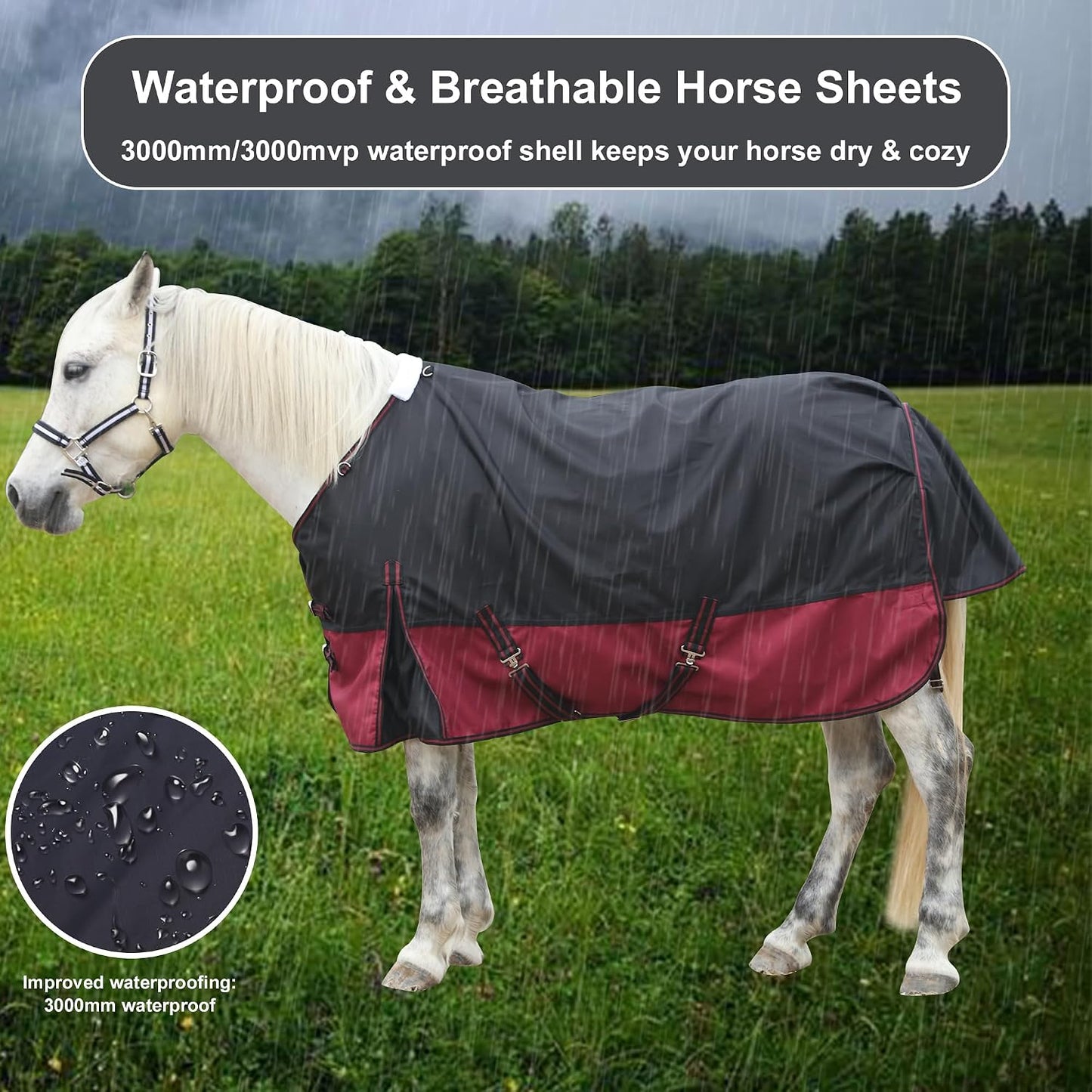 Gallopoff equestrian turnout rug showing 1200 Denier tear resistant material