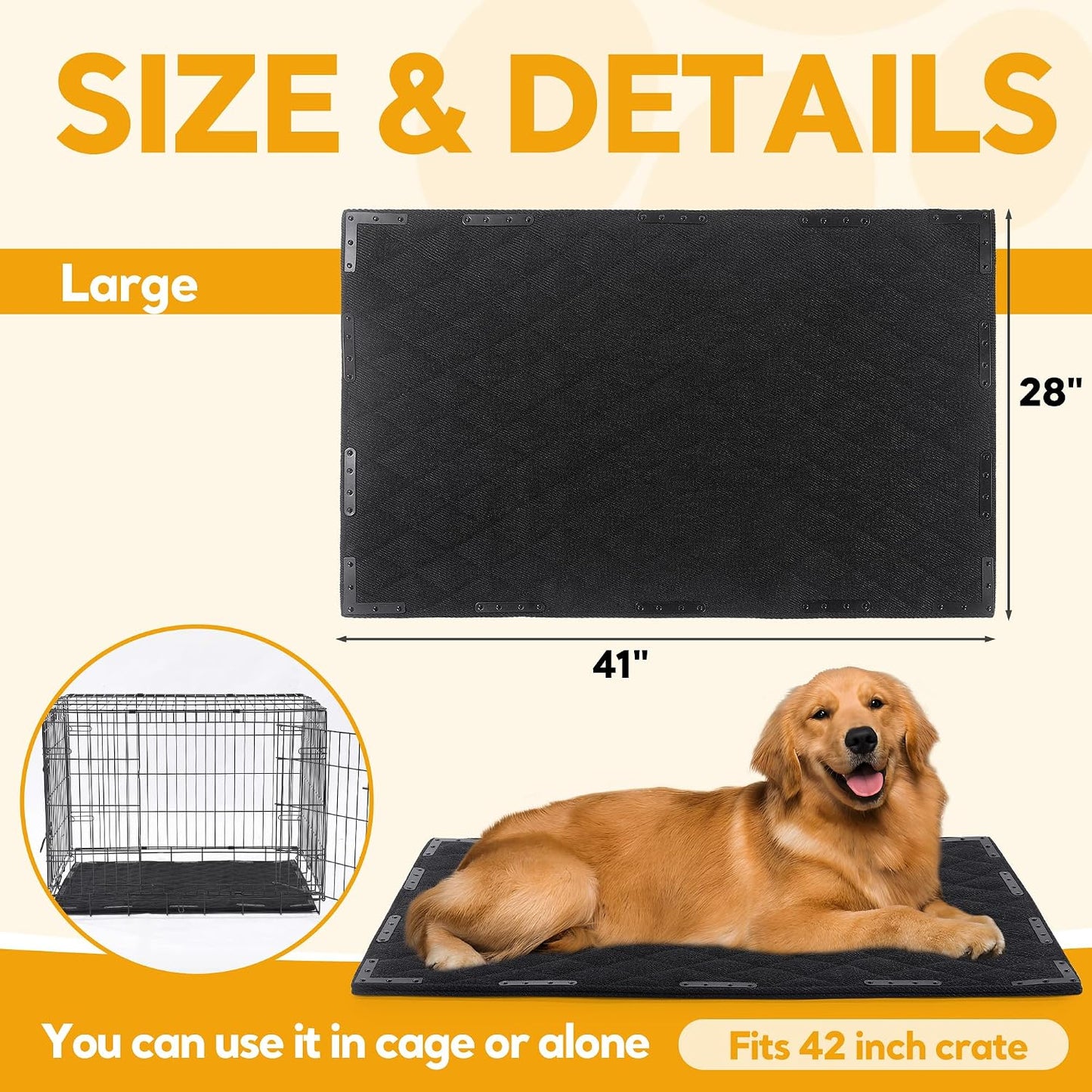 Top view of large 41 by 28 inch Hombys chew proof mat