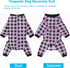Yeapeeto post surgery dog bodysuit showing backward zipper mechanism along the spine