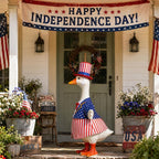 Avxdbr holiday lawn goose outfit set styled on an outdoor patio porch display