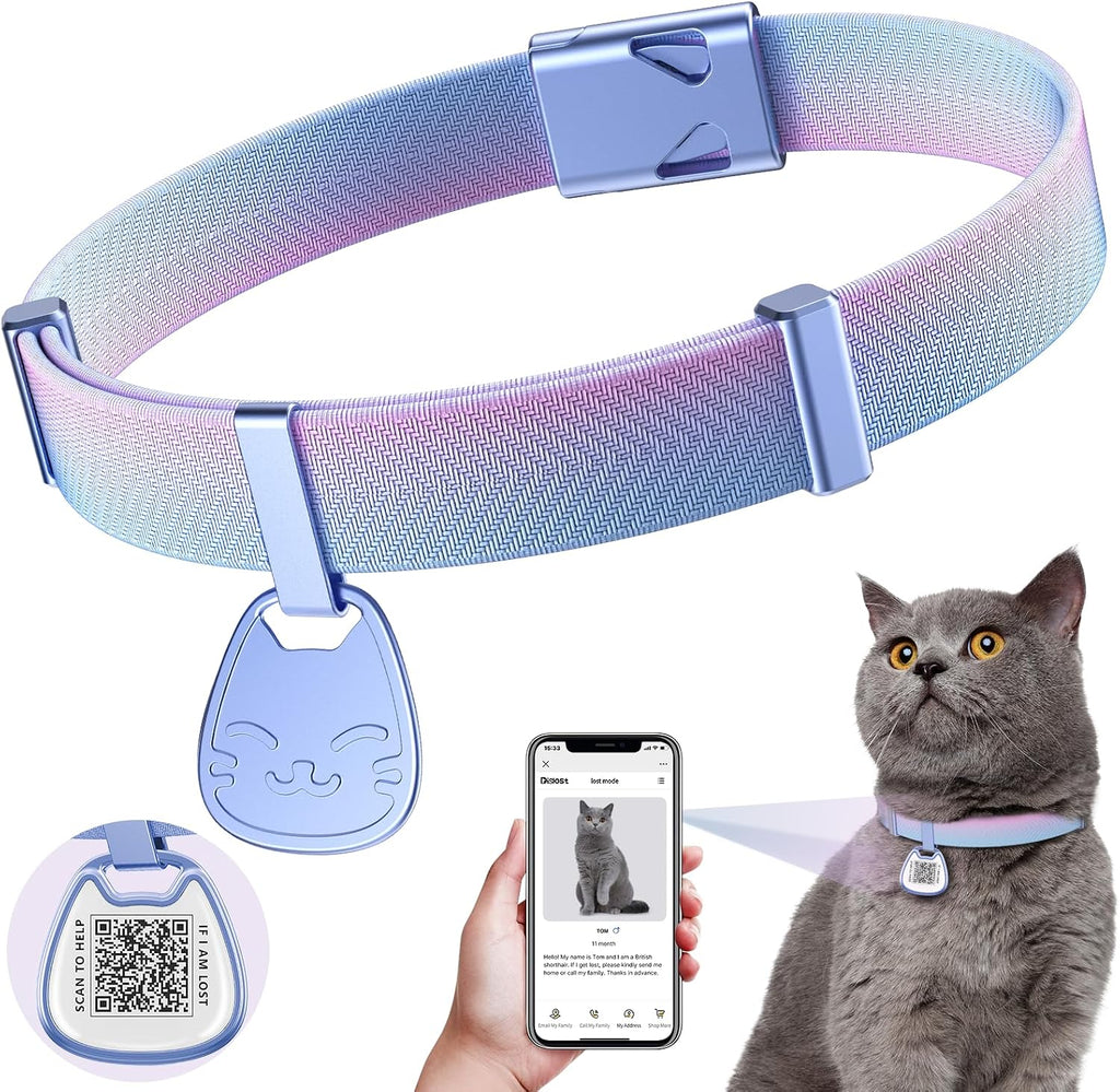 Cat Collar with QR Code Name Tag, Breakaway Kitten Collar for Boy & Girl Cats, Ultra Soft Elastic Adjustable Band, Safety Break Away Buckle, Comfortable & Secure Pet ID Collar (6"-12"), Khaki - Image 9