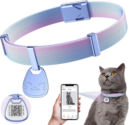 Cat Collar with QR Code Name Tag, Breakaway Kitten Collar for Boy & Girl Cats, Ultra Soft Elastic Adjustable Band, Safety Break Away Buckle, Comfortable & Secure Pet ID Collar (6"-12"), Khaki - Image 9