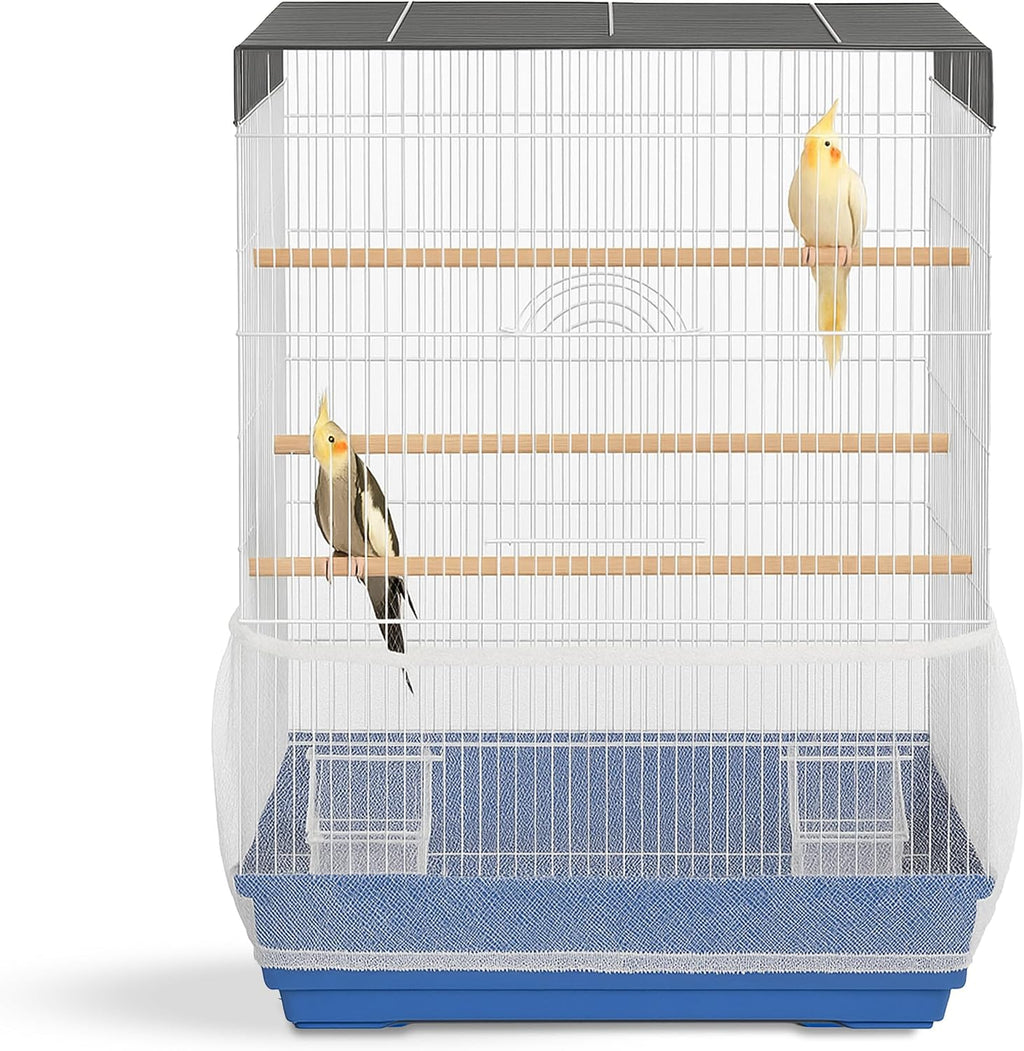 Knuti universal bird cage seed catcher front view mesh skirt cover
