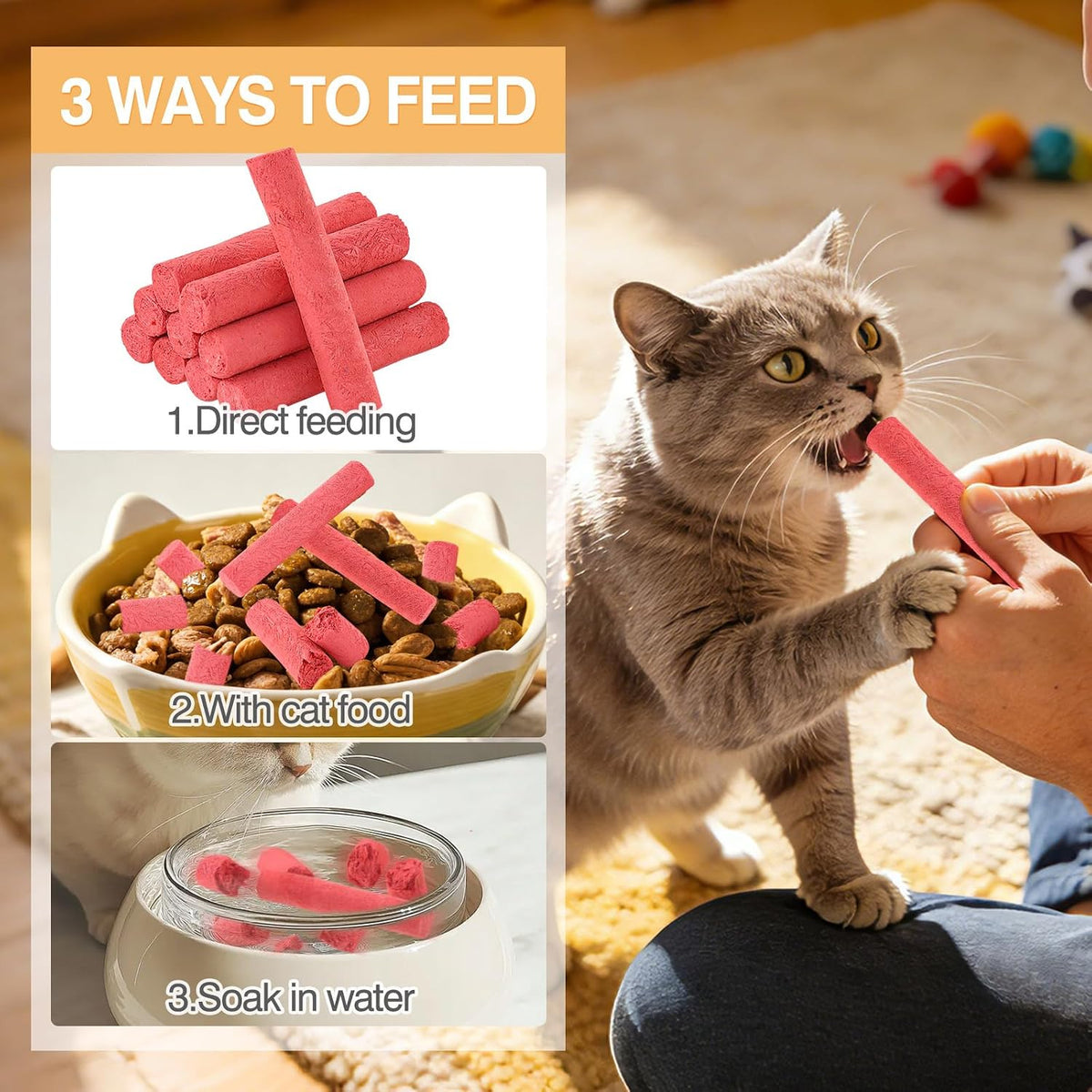 Packaging of Dawvohk grain free cat treats 100 grams