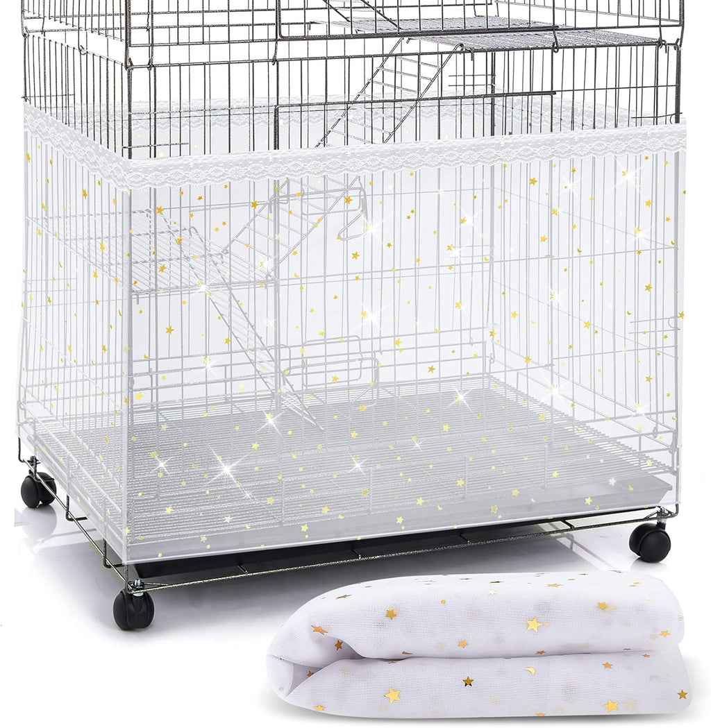 Shappy Large Bird Cage Cover Nylon Mesh White Front View