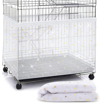Shappy Large Bird Cage Cover front view showing white nylon mesh net on cage
